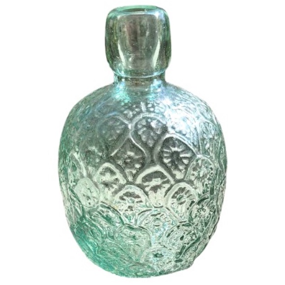 πVintage Authentic Spain Recycled Heavy Green Pineapple Textured Glass Vase Jar - Picture 6 of 9